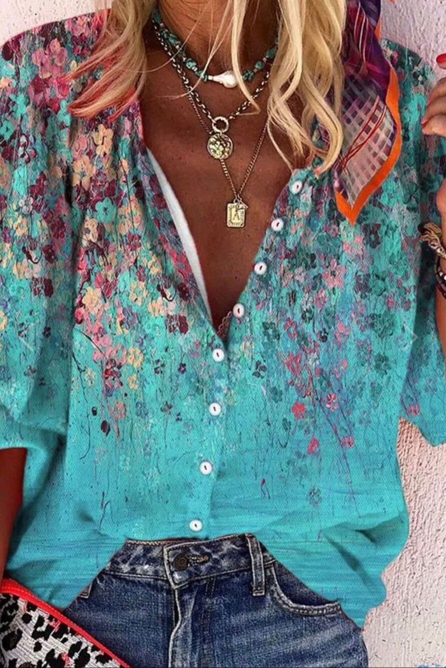 New! C.O.Z.Y. Neru Collar Floral Button Down Sz XL